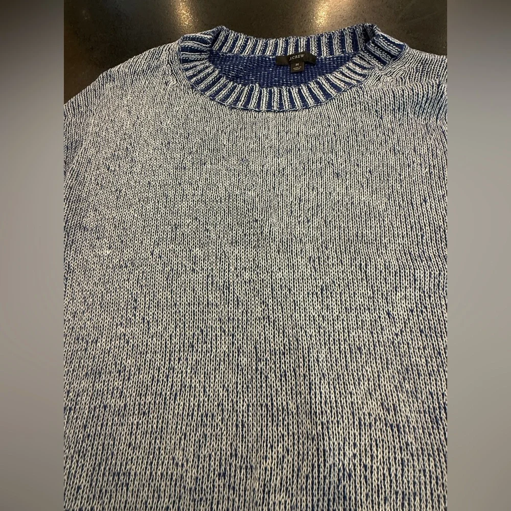 J. Crew Heathered Blue Crew Neck Sweater - Picture 2 of 3